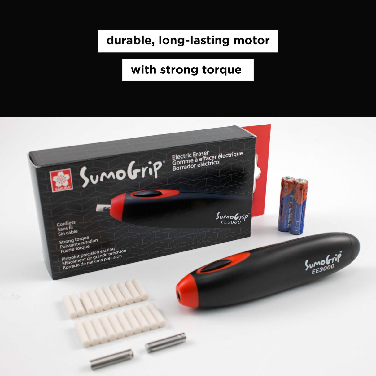 Sakura EE-3000 SumoGrip Electric Eraser, Black SAKURA