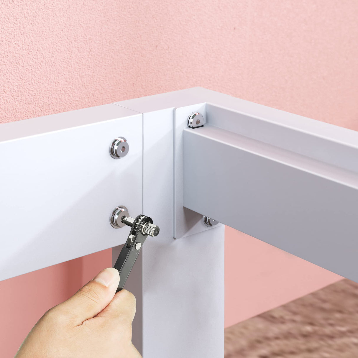 ZINUS Arnav White Metal Platform Bed Frame with Wood Slat Support - No Box Spring Required, Easy Assembly, Full Size Zinus