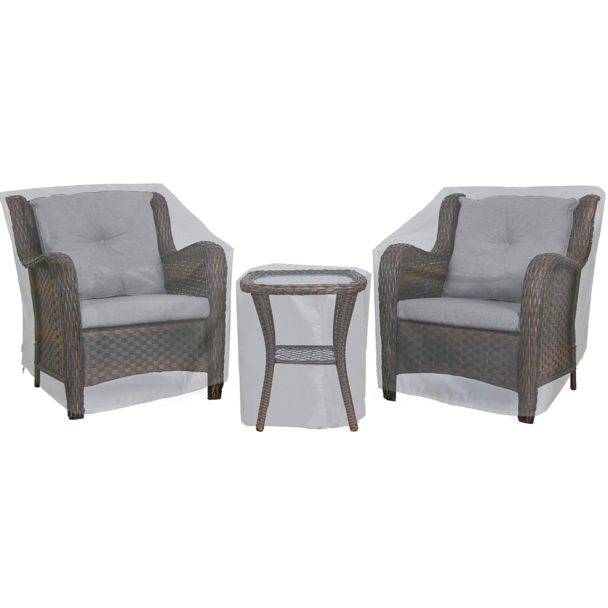 Baner Garden B15 3-Piece Outdoor Veranda Patio Garden Furniture Cover Set with 600D Durable and Water Resistant Fabric… BANER GARDEN