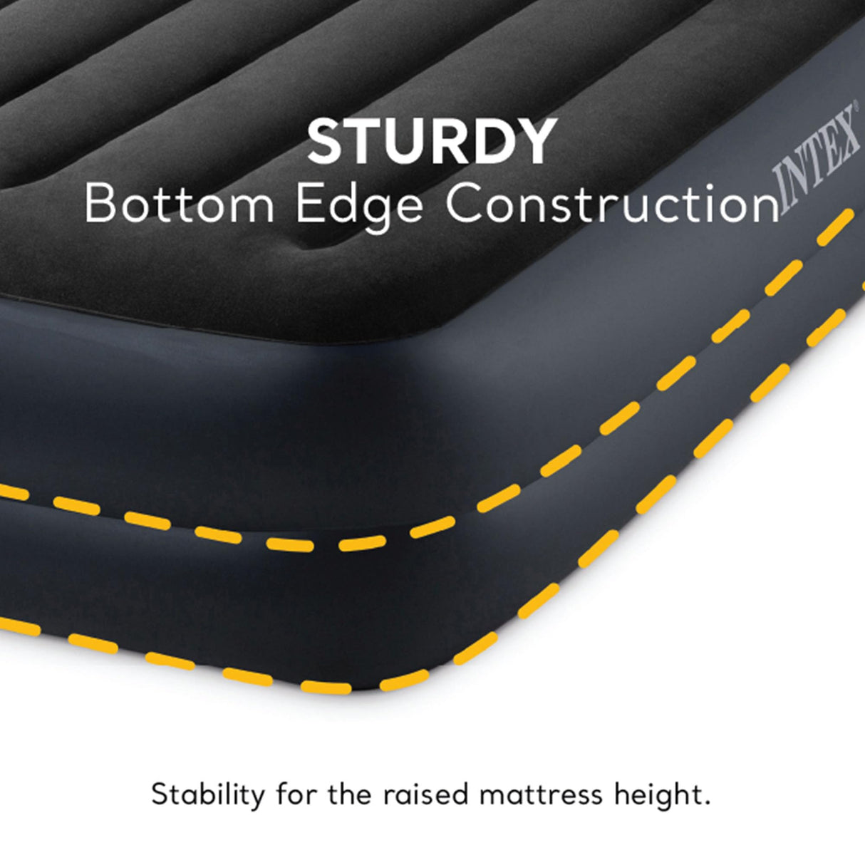 INTEX Raised Airbed Mattress with Built-in Pump, Dura-Beam Plus Pillow, Twin - Portable Inflatable Luxury Blow-Up Bed for Adults, Camping, Guests INTEX