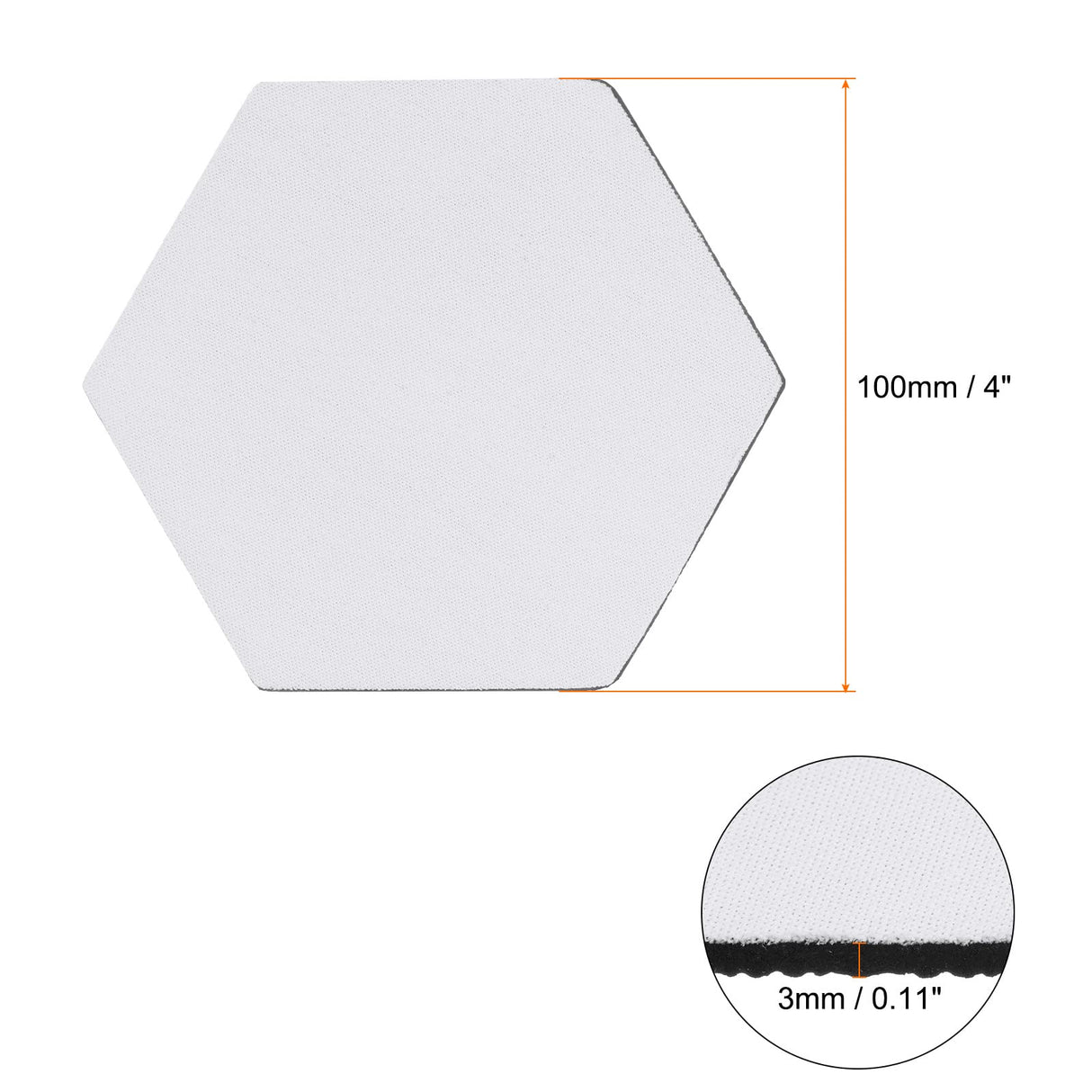 HARFINGTON 30pcs Sublimation Coasters Blanks 4 Inch Hexagon Shape Car Coasters Sublimation Blanks Heat Transfer Painting Cup Mat Pad for DIY Crafts Cup Coasters HARFINGTON