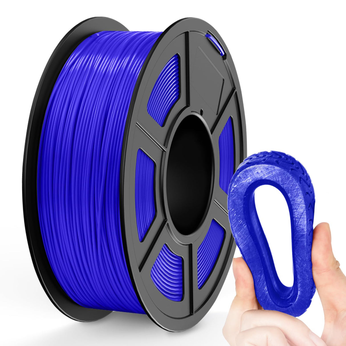 TECBEARS TPU Filament 1.75mm, 95A 3D Printer Filament, Flexible TPU Filament for Fast Printing, Dimensional Accuracy +/- 0.03mm, Fit Most FDM 3D Printers, Blue 1KG TECBEARS