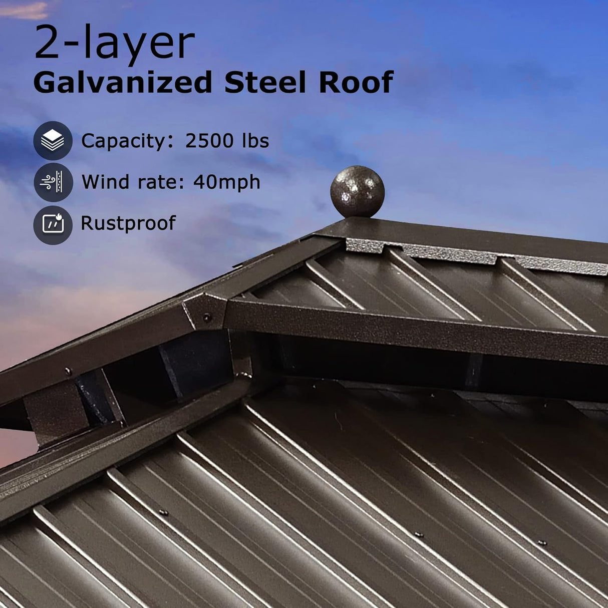 PURPLE LEAF 12' X 20' Hardtop Gazebo Pavilion for Outdoor with Netting and Curtains Deck Backyard Heavy Duty Sunshade Large Metal Patio Permanent Canopy PURPLE LEAF