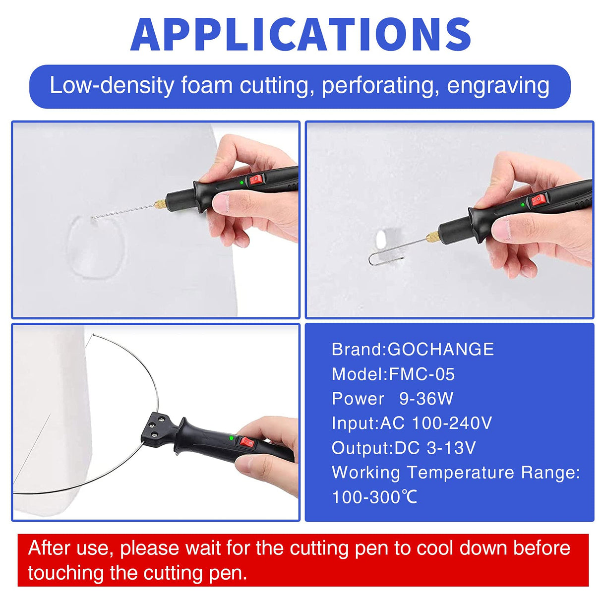 4 in 1 Foam Cutter Set With Digital Voltage Controller, GOCHANGE Electric Cutting Machine Pen Tools Kit, 100-240V /18W Styrofoam Cutting Pen with Electronic Voltage Transformer Adaptor GOCHANGE