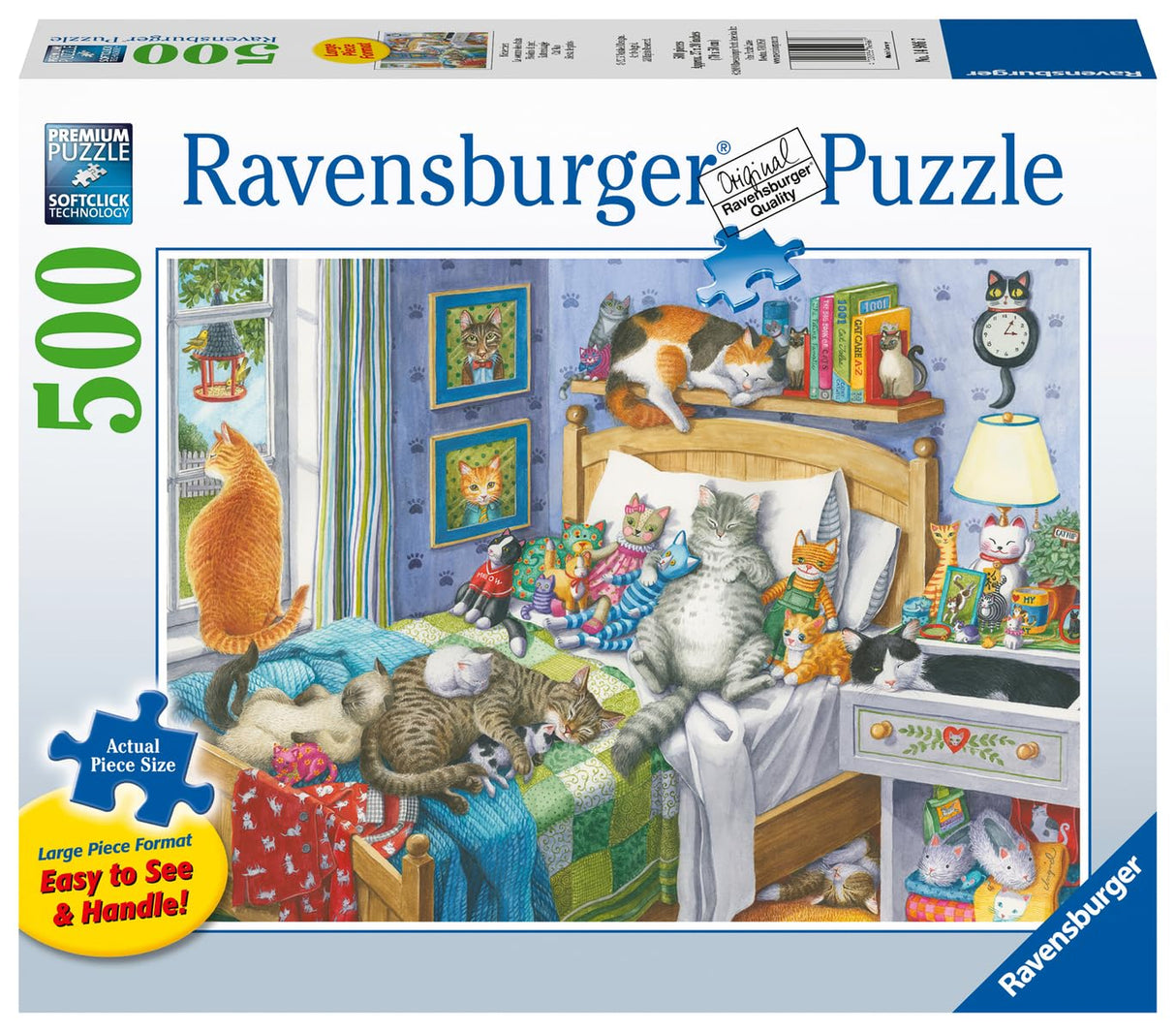 Ravensburger Cat Nap 14966 500-Piece Large Jigsaw Puzzle for Adults | Unique Piece Design | Softclick Technology Ideal Gift for Puzzle Enthusiasts Ravensburger