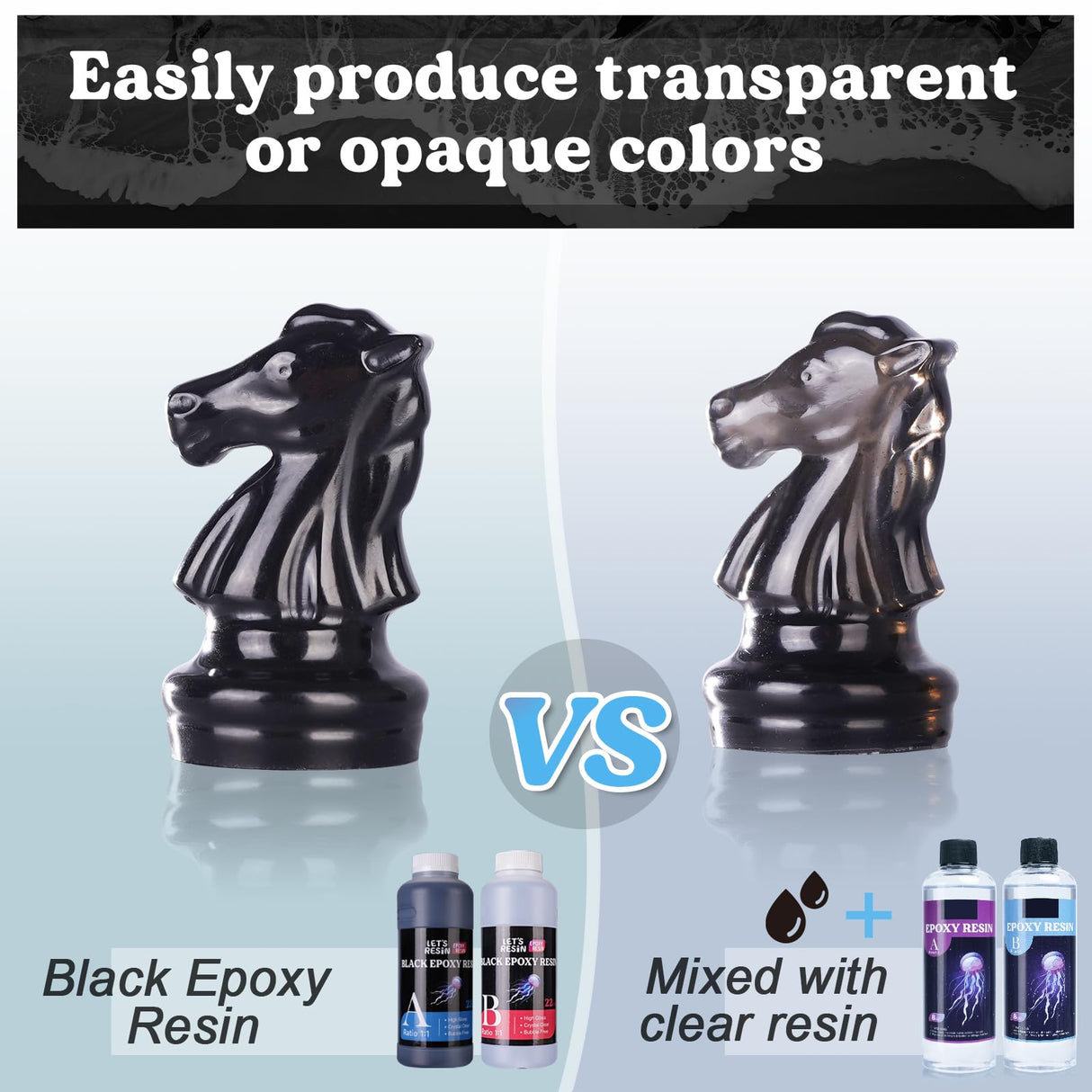 Bundle Set of 44OZ Black Resin Epoxy and 2 Gallon Epoxy Resin LET'S RESIN EPOXY RESIN