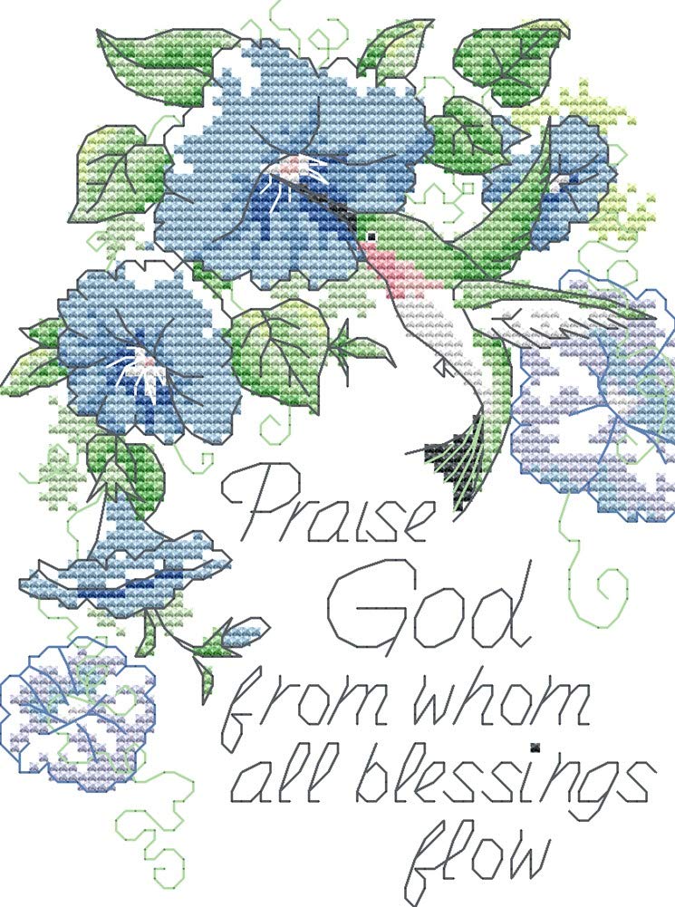 Awesocrafts Cross Stitch Kits, Quotes Praise God from Whom All Blessings Flow Easy Patterns Cross Stitching Embroidery Kit Supplies Christmas, Stamped or Counted (Praise God, Stamped) Awesocrafts