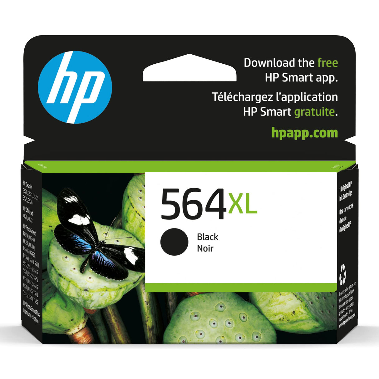 HP 564XL Black High-yield Ink | Works with DeskJet 3500; OfficeJet 4620; PhotoSmart B8550, C6300, D5400, D7560, 5510, 5520, 6510, 6520, 7510, 7520, Plus, Premium, eStation Series | CN684WN AM-TANK