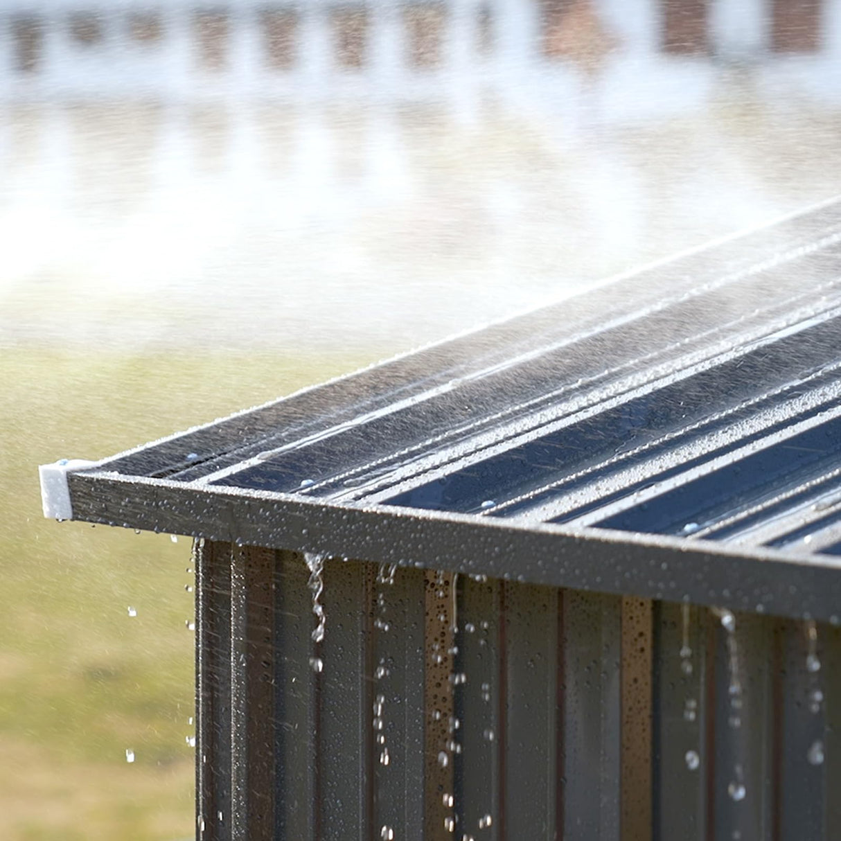 COMHOMA Shed Outdoor Storage Shed Metal,Lockable Doors Tool Sheds with Sloping Roof,Steel Garden Shed with Air Vent for Backyard,Patio,Lawn,Poolside (Dark Grey, 6x4) COMHOMA