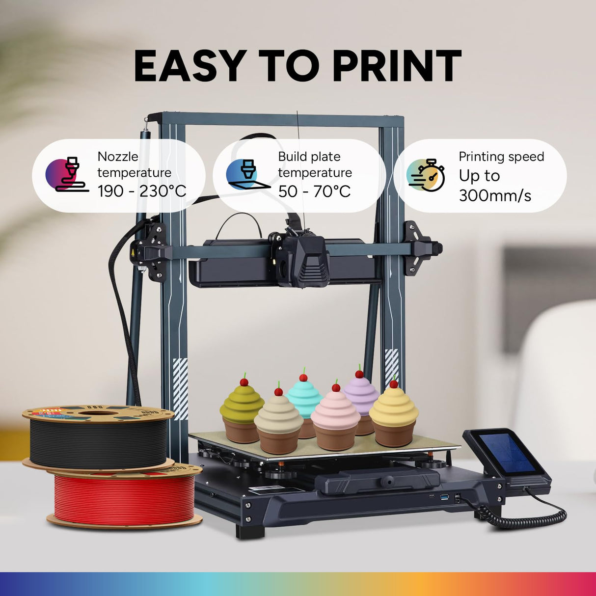 OVERTURE 2KG Bundle Matte PLA 3D Printer Filament 1.75mm, Matt Surface & Low Warping Filament 2 Pack 1kg Spool (2.2 lbs), Fit Most FDM Printers (Matte Black & Matte White) OVERTURE