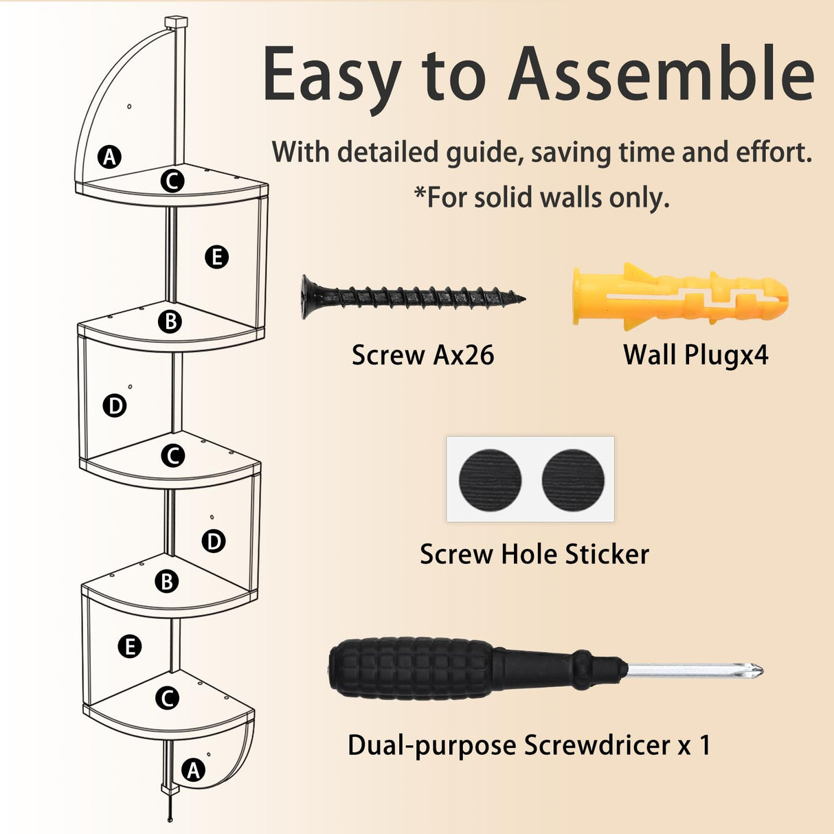 Corner Shelf, 5 Tier Bookshelf with LED Light, Corner Shelf Wall Mounted, Floating Shelves for Wall, Display Stand for Bedroom, Living Room, Bathroom, Home, Office, Black Waipfaru