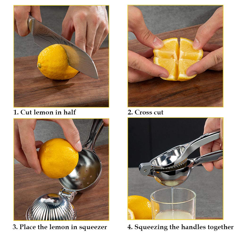Monkkino Lemon Squeezer, Lemon Squeezer Juicer, Citrus Juicer Handheld, Lemon Juicer, Stainless Steel Juicer Hand Press, Manual Citrus Press w/Zester MONKKINO