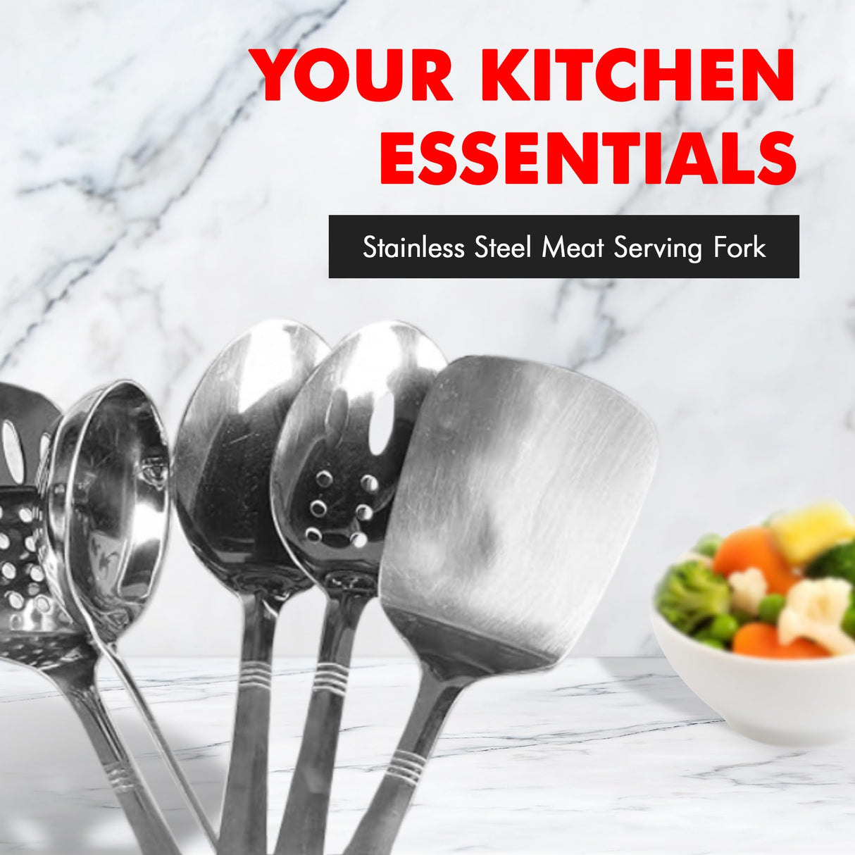 Chef Craft Select Meat Serving Fork, 12.5 inch, Stainless Steel Chef Craft