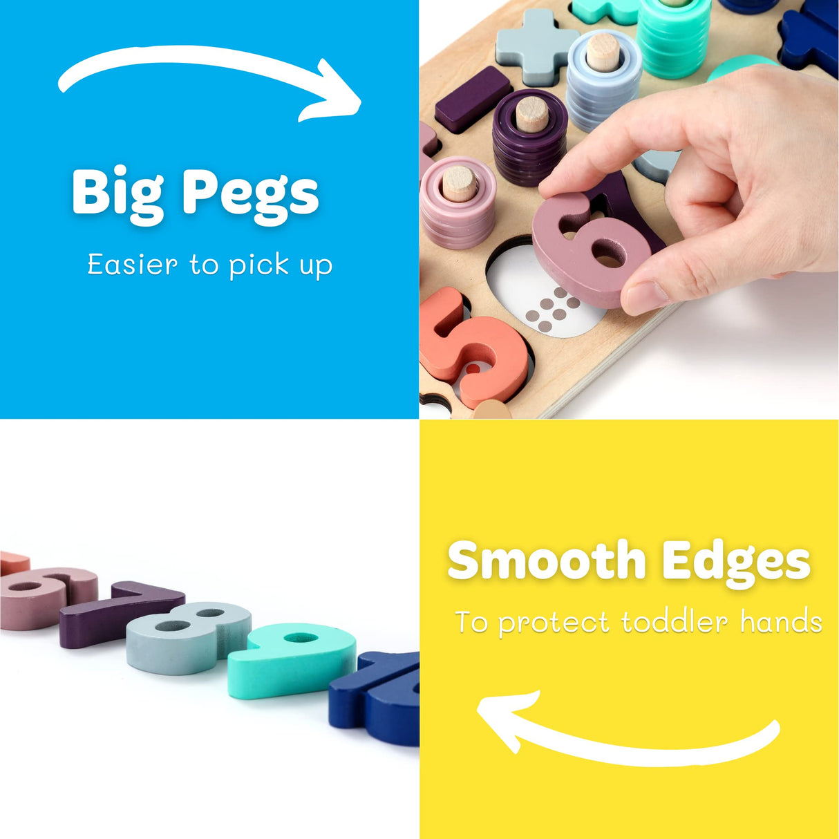 Toddler Montessori Toys Teaches Number, Counting, Math, Stacking Fun Preschool Learning Activates for Boy and Girl | 1 Year Old Boy Gifts and Beyond! (Macaron) GeroCrew