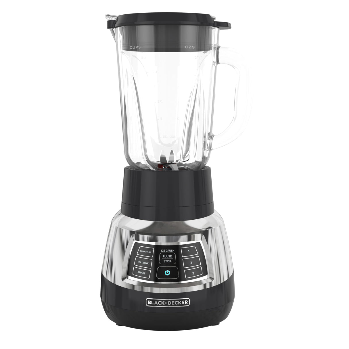 BLACK+DECKER BL1400DG-P Quiet Stainless Steel Blender with Cyclone Glass Cup BLACK+DECKER