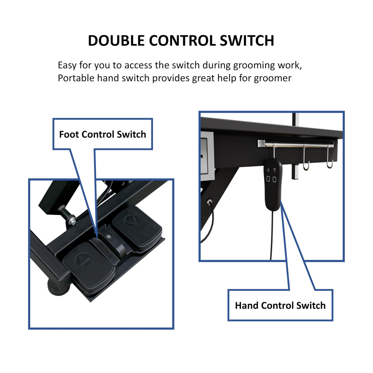 Heavy Duty Electric Lifting Pet Dog Grooming Table for Large Dogs with Overhead Arm, Anti-Skid Rubber Desktop and Powerful Motor, 50'' / White JINTANGLI PET