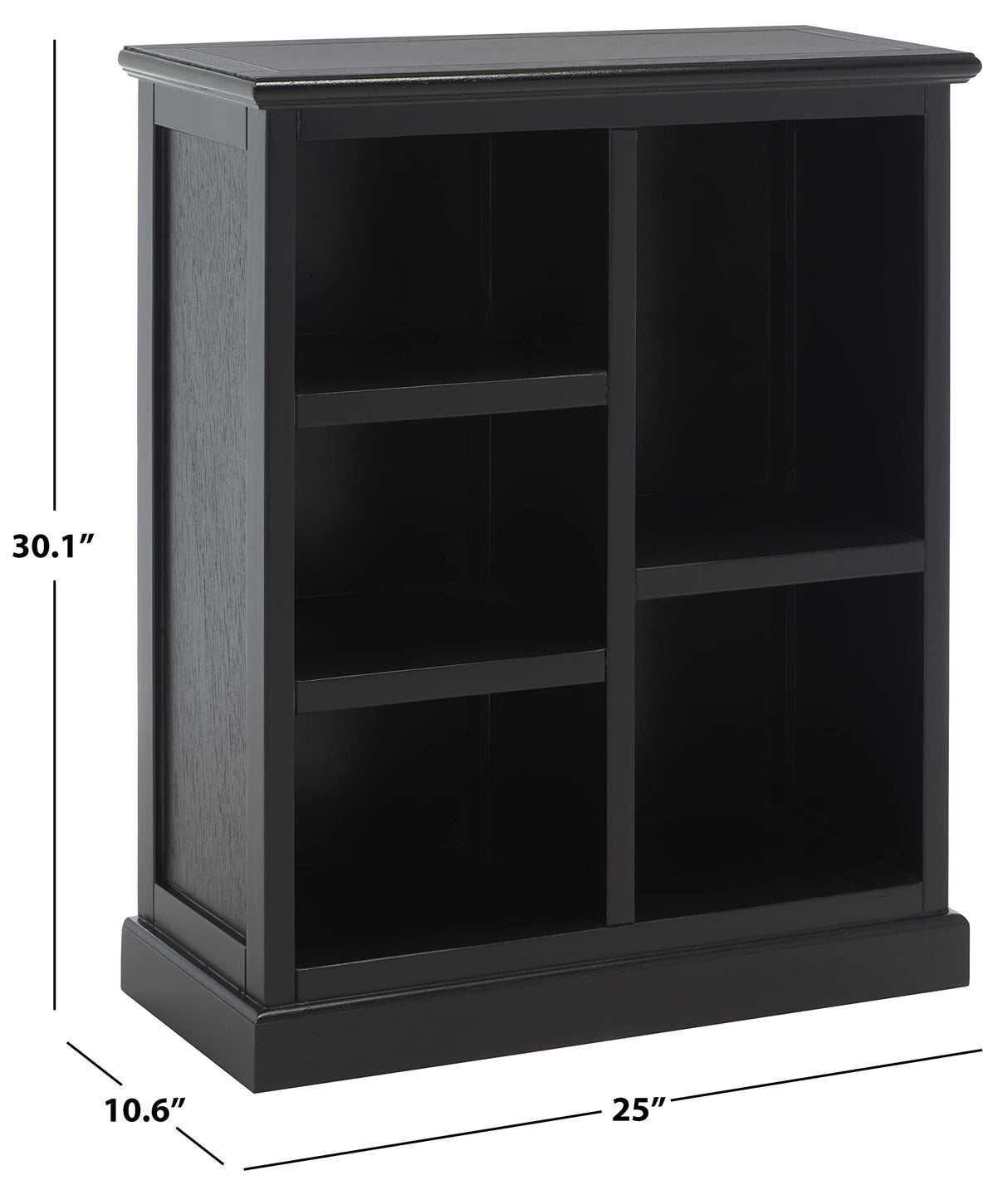 Safavieh Home Collection Maralah Black Solid Wood Bookcase 5-Shelf Unit (Fully Assembled) Safavieh