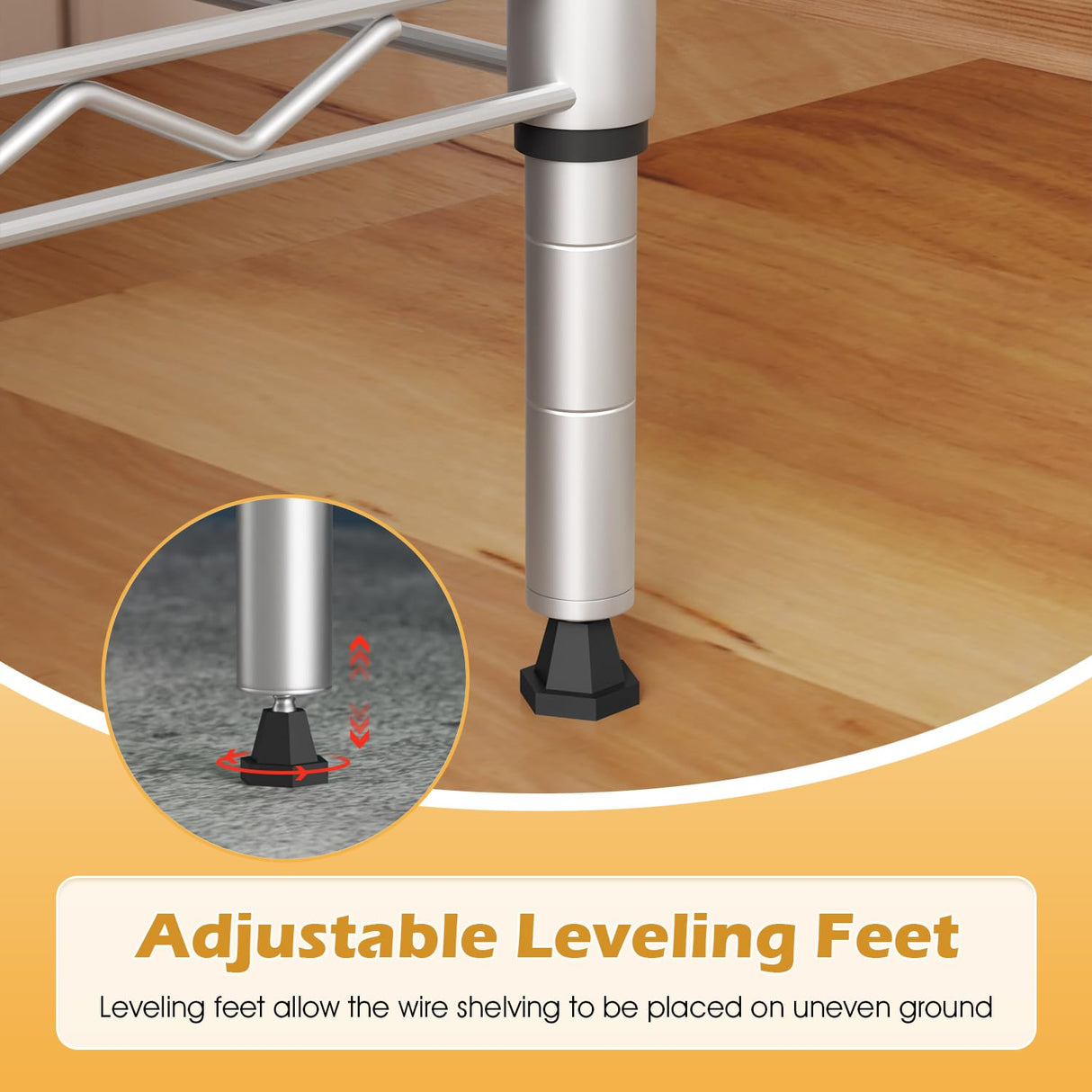 PayLessHere 4 Tier Shelving Unit 13.4" D×35" W×53.7" H Metal Shelving Standing Storage Shelf with 4 Steel Frame Adjustable Layer Racks Metal Commercial Shelf for Kitchen, Garage (Chrome) PayLessHere