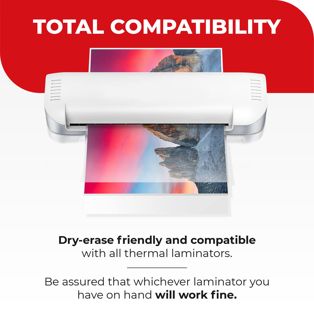 5MIL Thermal Laminating Sheets (150 Count) Letter, Photo, Card, Notecard, ID Badge and Business Card Sizes, Laminating Pouches Compatible with Laminators, Crystal Clear Laminated Finish Simply Cool