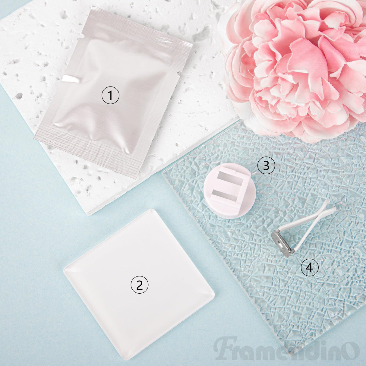 Framendino, 4 Pack Sublimation Blank Car Air Vent Clips Heat Transfer Car Outlet Perfume Clip Auto Diffuser Vent Clip Car Scent Diffuser Clip Car Exhaust Outlet Accessories Square Framendino