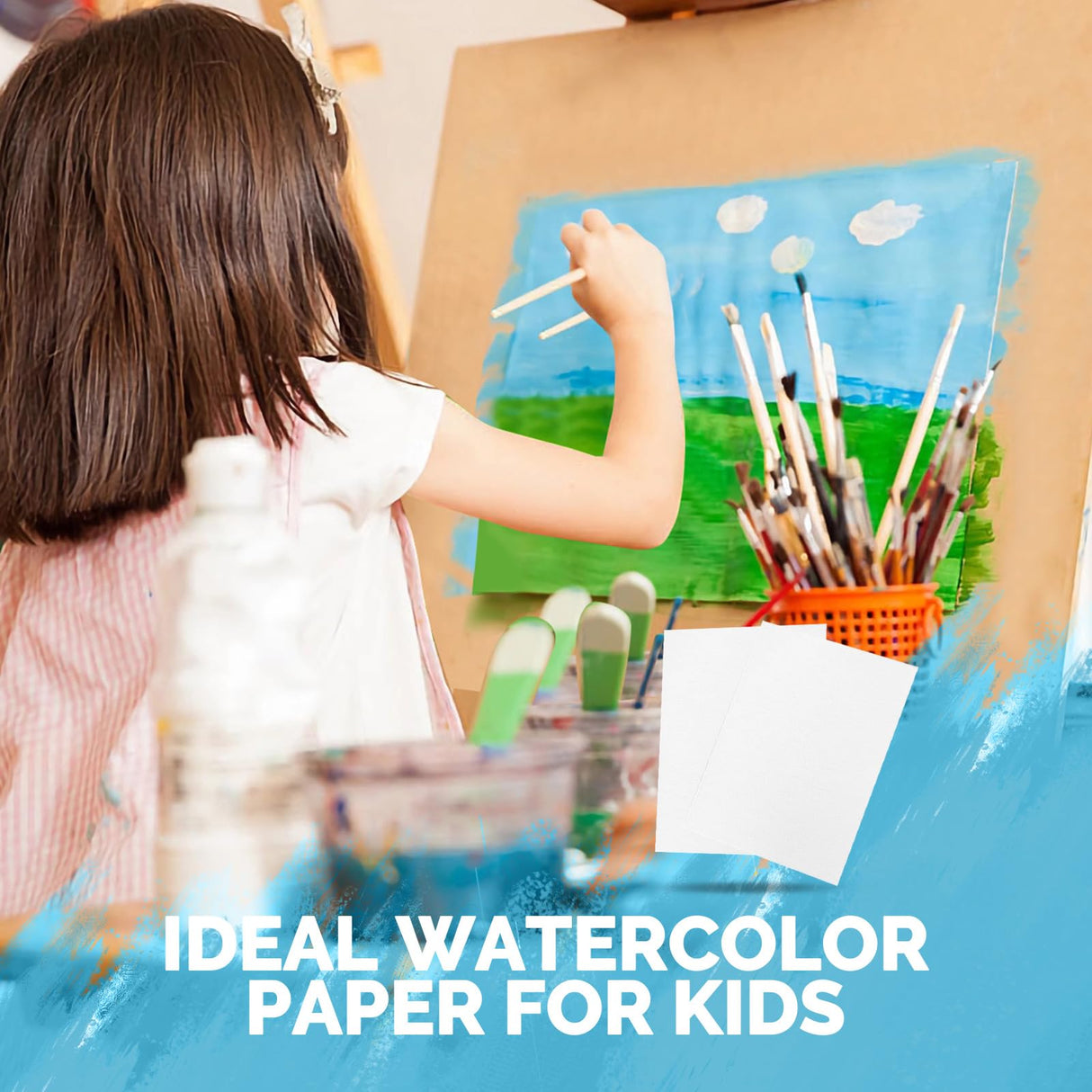 TOUNALKER 500 Pcs Watercolor Paper Bulk, White Cold Press Paper 300 GSM Watercolor Paper Pad Sketch Art Painting Paper for Kids Watercolorist Academy Students Beginning Drawing TOUNALKER