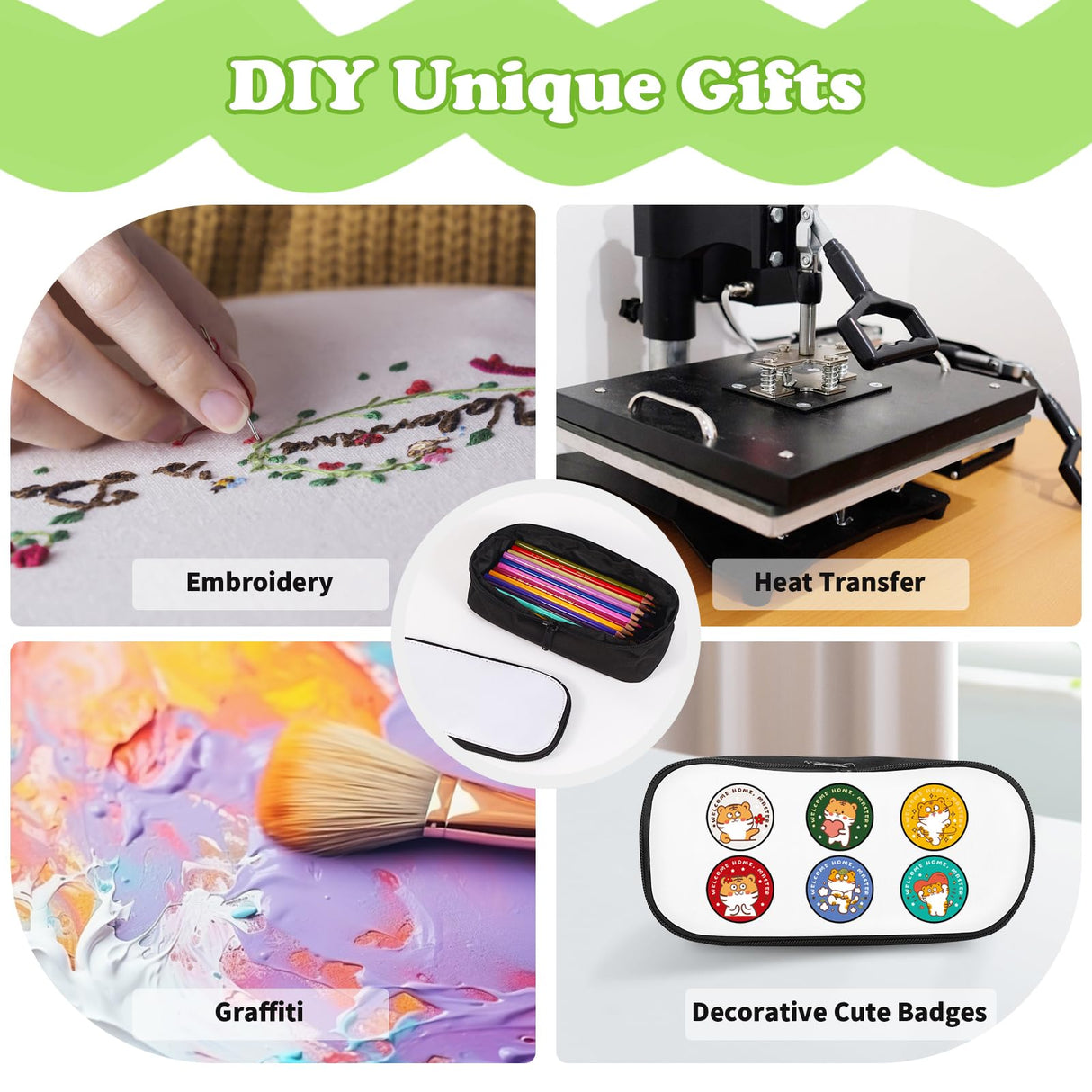 8Pcs Sublimation Blanks Cosmetic Bags,Travel Makeup Bag Organizer Make Up Bag Removable Lid Design Heat Transfer Subliamtion Bags Blanks Makeup Bag With Zipper Toiletry Bag Cosmetic Bag DIY Craft KKSUBCA