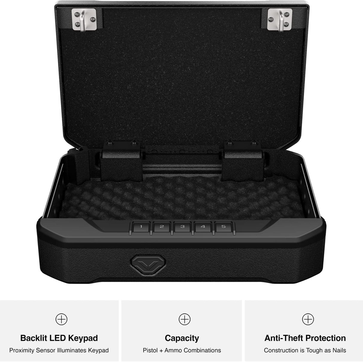 VAULTEK Essential Series Quick Access Handgun Safe with Auto Open Lid and Rechargeable Lithium-ion Battery (VE20) (Compact Safe) VAULTEK