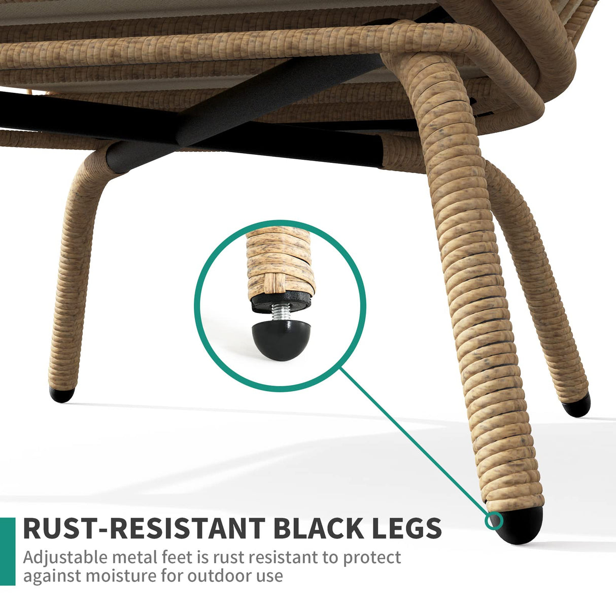 DWVO Oversized Egg Chair, Indoor Outdoor Egg Shape Wicker Chair for Patio, Backyard, Living Room, Basket Chair w/ 5 Cushions, 450lb Capacity, 40in Width, Steel Frame (Beige) DWVO