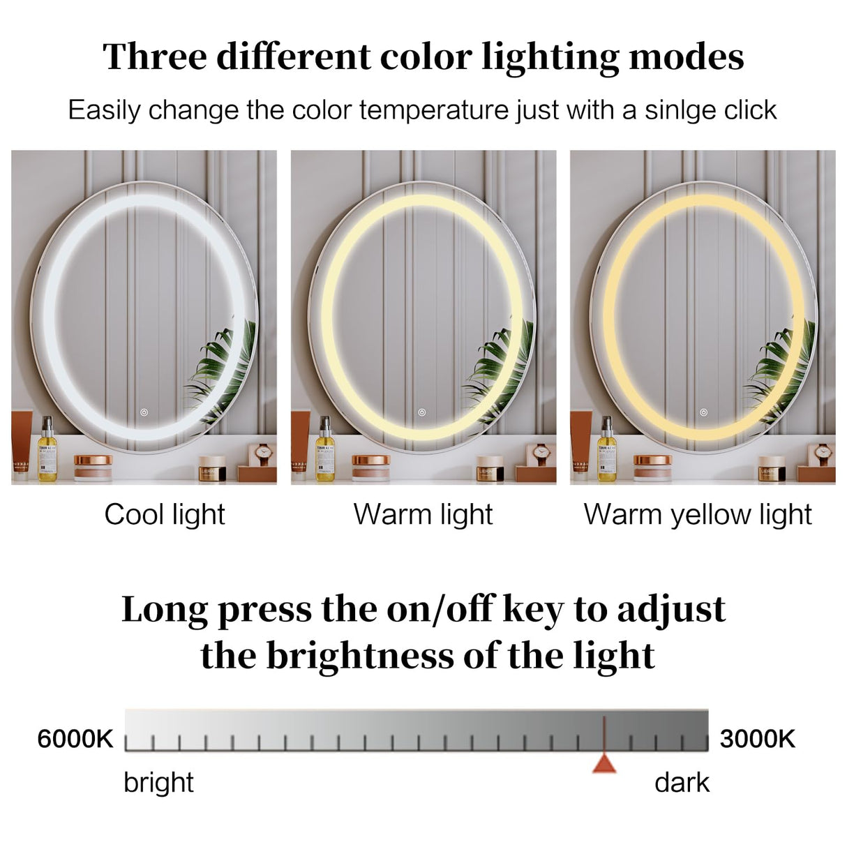Chrangmay White,Vanity Desk with Mirror and Lights,Small Makeup Vanity with 2 Spacious Drawers,Modern Makeup Table with Adjustable Cabinet for Bedroom,Makeup Room,Writing Desk,Cheap Chrangmay
