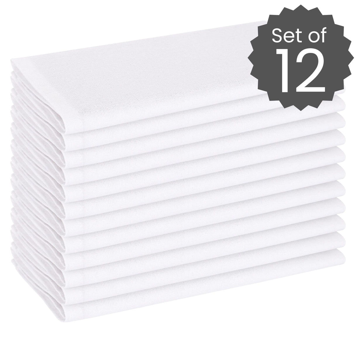 Cotton Clinic Cloth Dinner Napkins – Perfect Everyday Use Table Napkins – Soft Durable Washable – Ideal for Party Wedding Christmas Easter – Set of 12-17x17 inches White Napkins Cotton Clinic