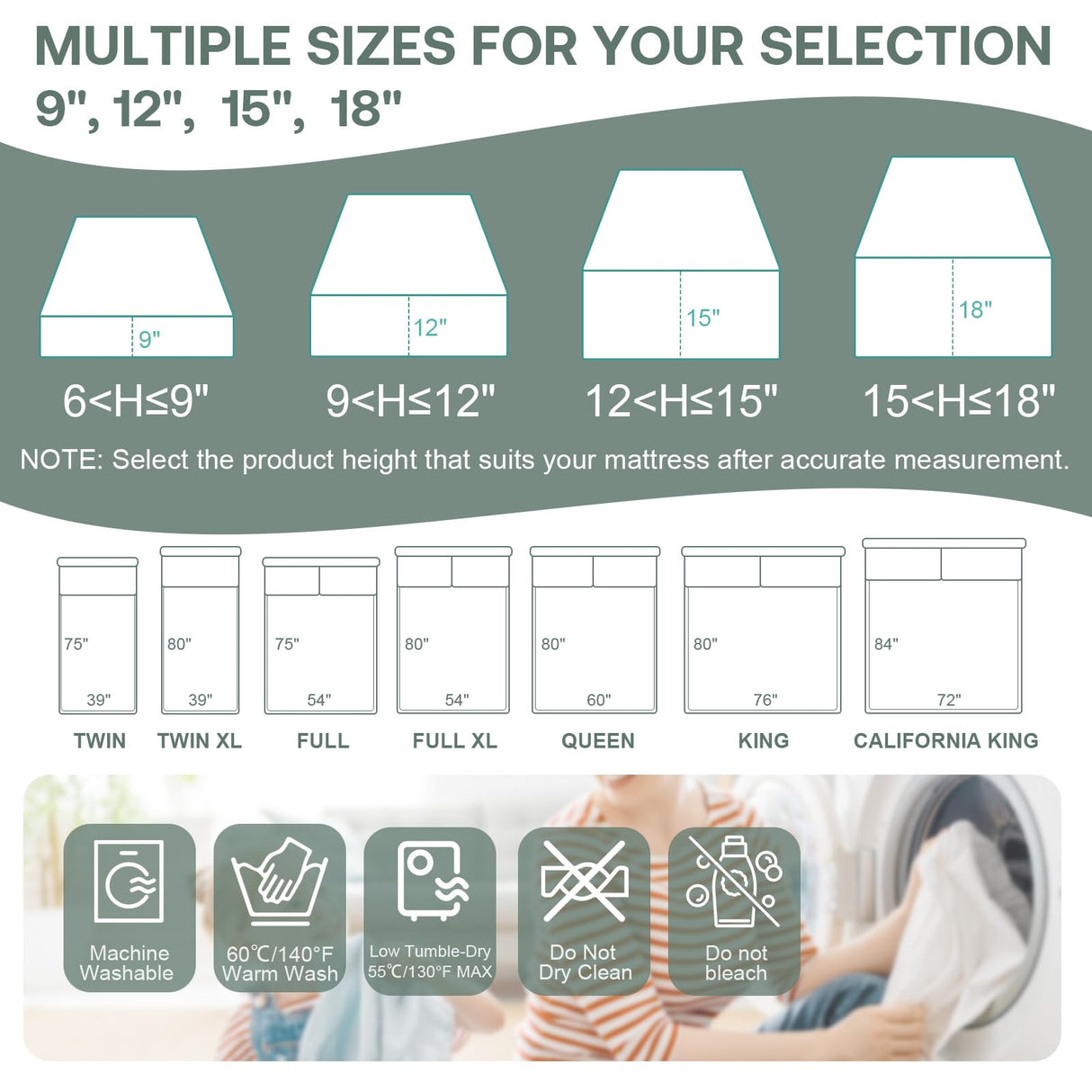 WINKAURA Mattress Protector California King Size Fits 9-12" Deep, Waterproof Zippered Mattress Encasement Cover with Premium Breathable Soft Terry Cloth Top for Cal King Size Bed WINKAURA