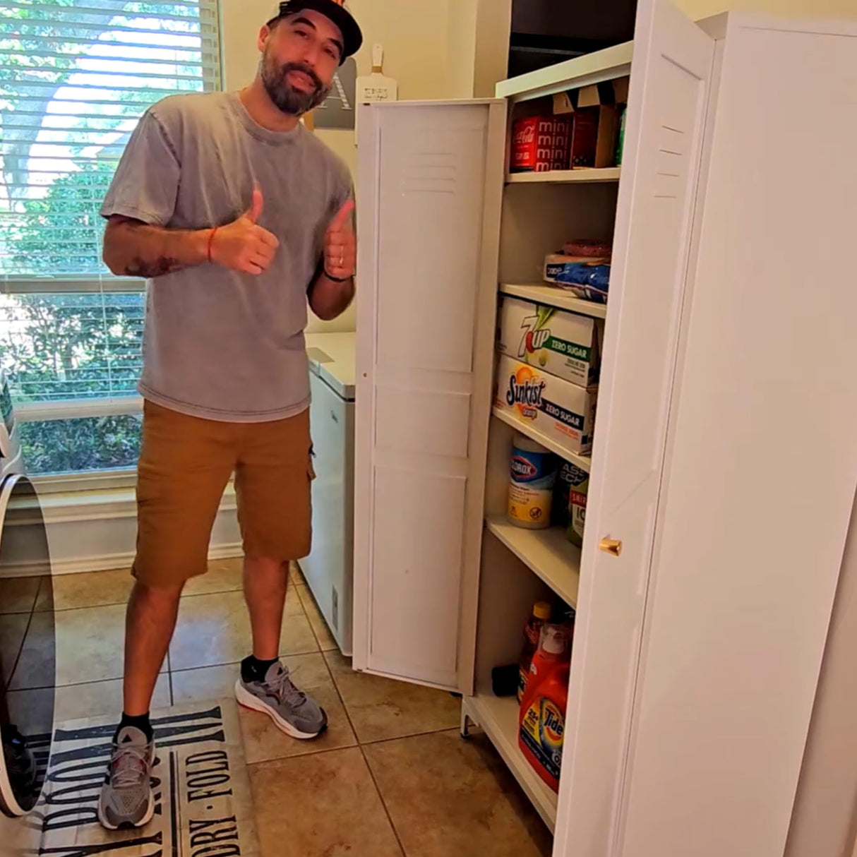 Metal Storage Cabinet with Doors and Shelves,White Storage Cabinet,Food Pantry Storage Cabinet,5 Tier Metal Pantry Cabinet,Tall Large Closet Cupboard for Home,Kitchen,Dining/Living/Laundry Room SISESOL