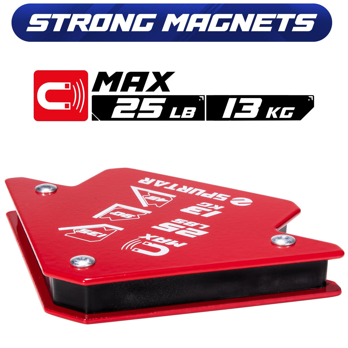 Spurtar Welding Magnets 6pcs 25lbs, Heavy Duty Welding Magnets and Clamps, Strong Magnetic Holder Tools and Accessories, 45, 90, 135 Degree Angle Spurtar