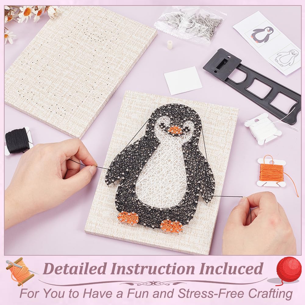 WEBEEDY DIY Penguin String Art Kit for Adult Beginners 3D Cute Animal String Art Crafts Kit,Arts Crafts Kit with Instruction and All Supplies,Home Wall Decorations Christmas Unique Women Gift WEBEEDY