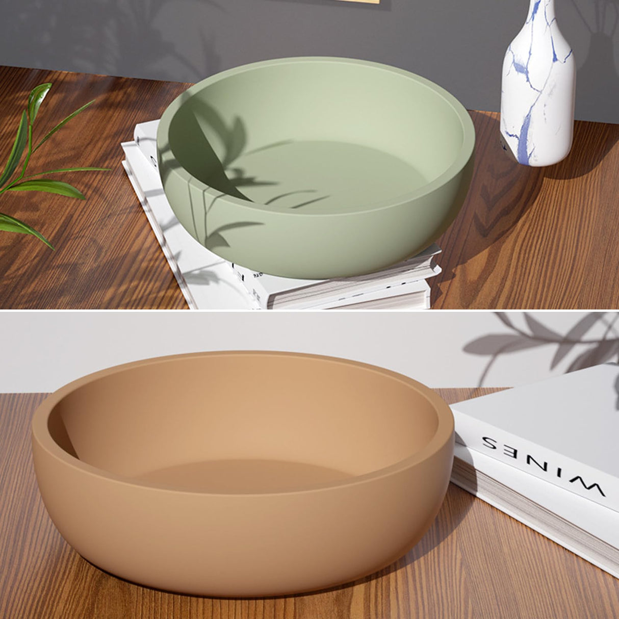 Big Round Bowl Resin Mold 8.2in Large Silicone Container Epoxy Resin Concrete Mold Candle Holder Trinket Box Mold Succulent Plant Pot Bathroom Vanity Tray Mold Storage Craft Making Decoration japleed