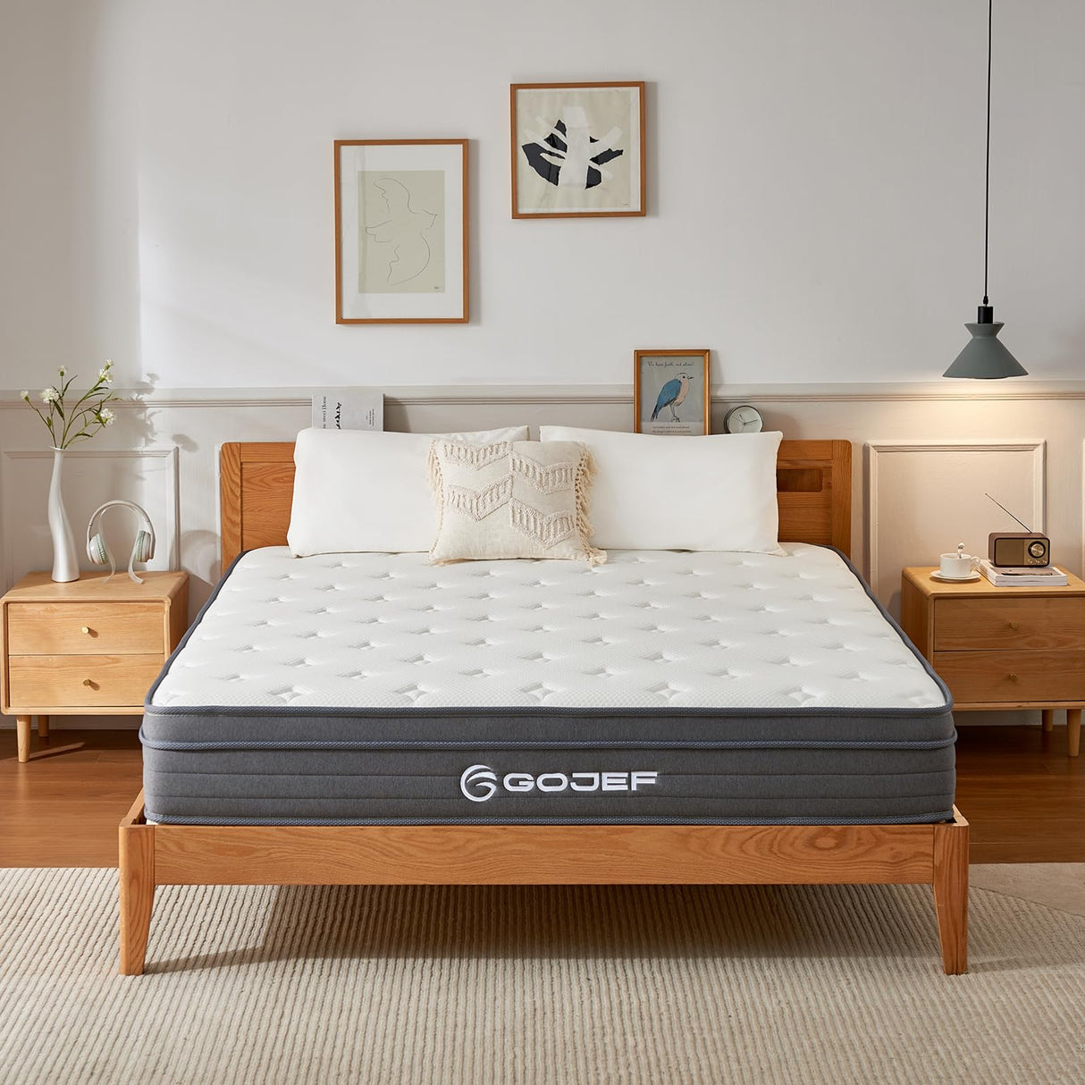 Gojef home Full Size Mattress, 10 inch Memory Foam Hybrid Mattress in a Box with Pocket Springs, Zone Support & Pressure Relief, Medium Firmness, CertiPUR-US Certified Gojef home