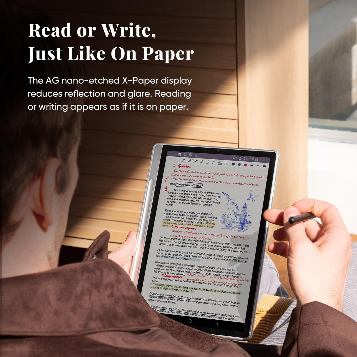 XPPen 3 in 1 Color Digital Notebook 10.95'' Paper Note Taking Tablet with 16384 Pressure Levels Battey-Free X3 Pro Pencil 2 Magnetic Folio 6+128GB Magic Note Pad for Writing/Reading/Meeting/Study XP-PEN