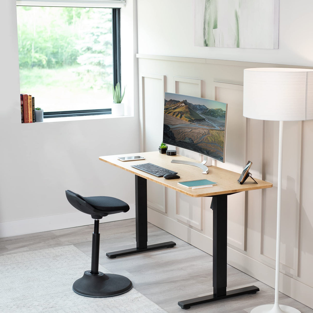 VIVO Bamboo 60 x 24 inch Universal Solid One-Piece Table Top for Standard and Sit to Stand Height Adjustable Home and Office Desk Frames, DESK-TOP60O VIVO