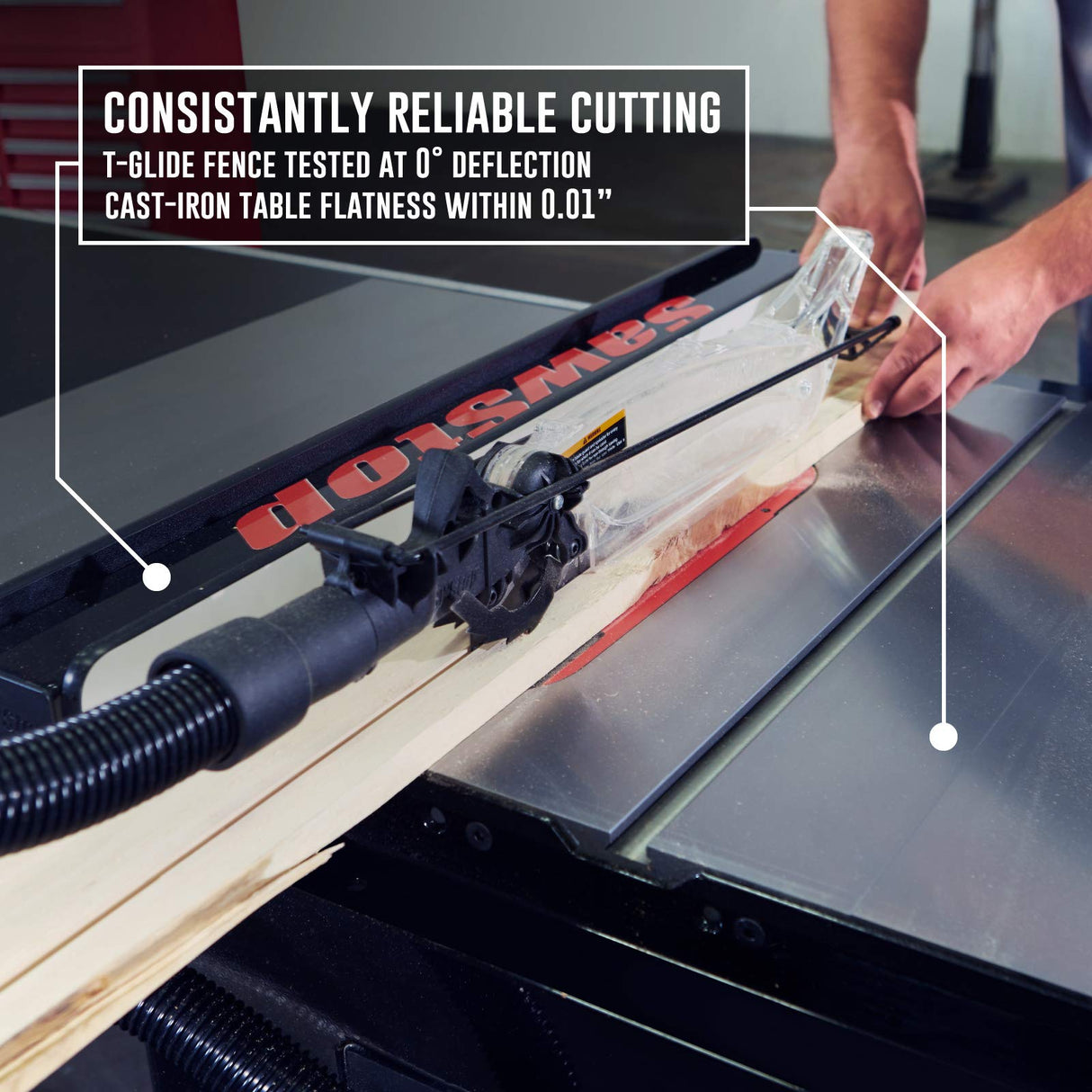 SawStop 10-Inch Professional Cabinet Saw, 3-HP, 52-Inch Professional TGlide Fence System (PCS31230-TGP252) SawStop