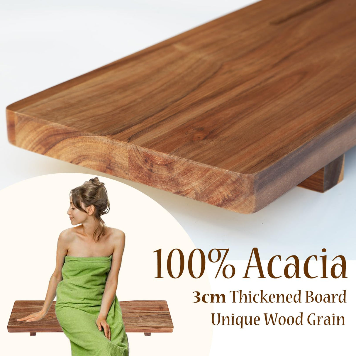 Premium Acacia Wood Bathtub Tray Caddy with Adjustable Legs, Minimalistic Design Bath Tray for Tub, Bathtub Accessories, Fits Most Bath Tubs, Idea La vie elegante