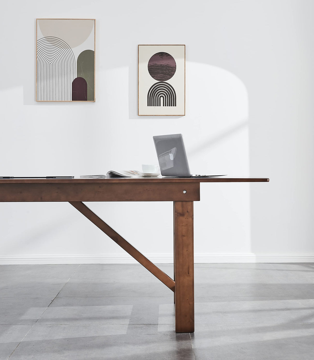 woJKod Pine Wood 8FT Table Rectangular, Kitchen Dining Table, Modern Conference Desk Table for Office-Bouns Socket/Console woJKod