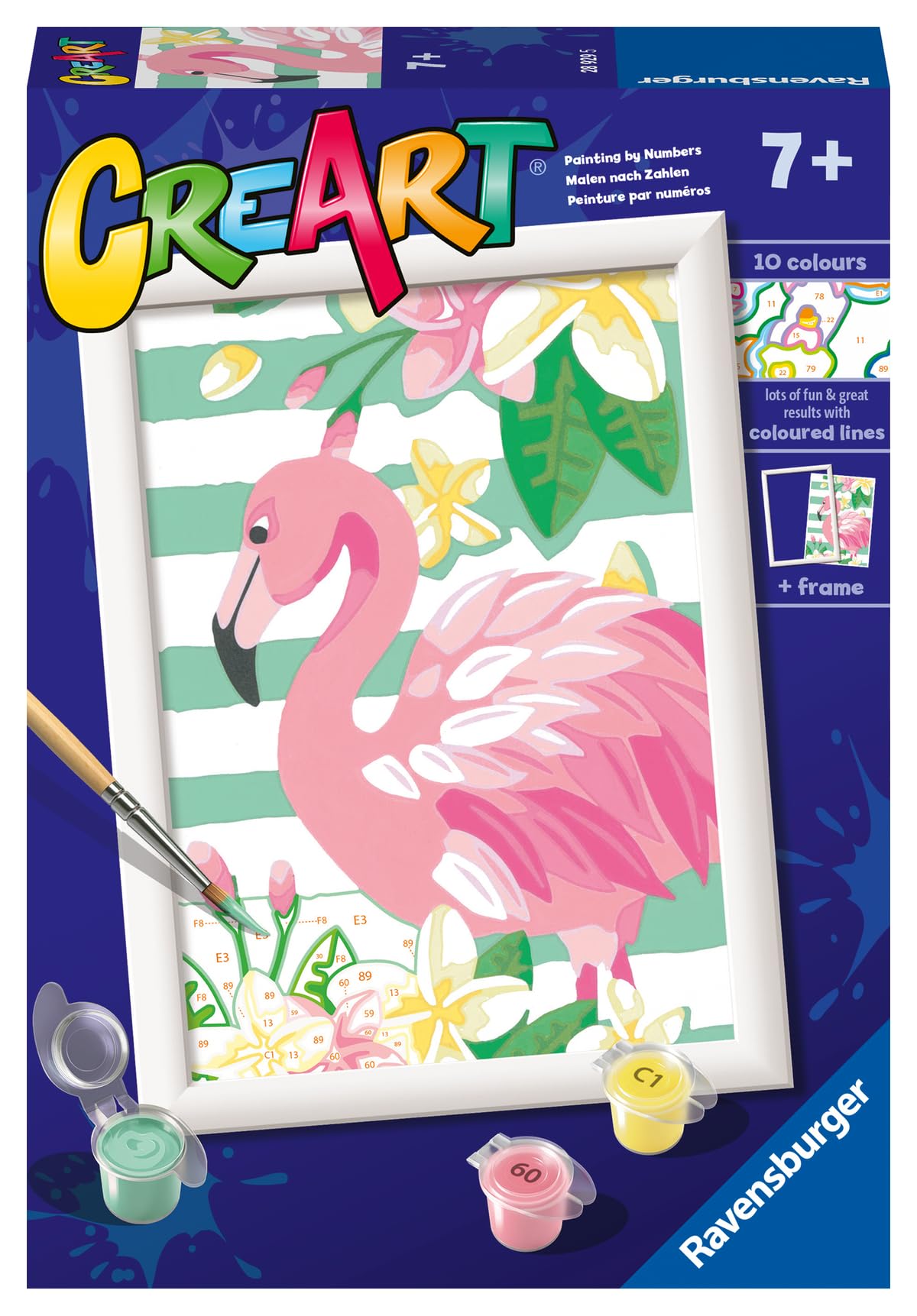 Ravensburger CreArt Think Pink Paint by Numbers Kit for Kids & Adults - All-Inclusive DIY Painting Kit with Premium Canvas | Detailed Flamingo Artwork | Ideal for Beginners & Art Enthusiasts Ravensburger
