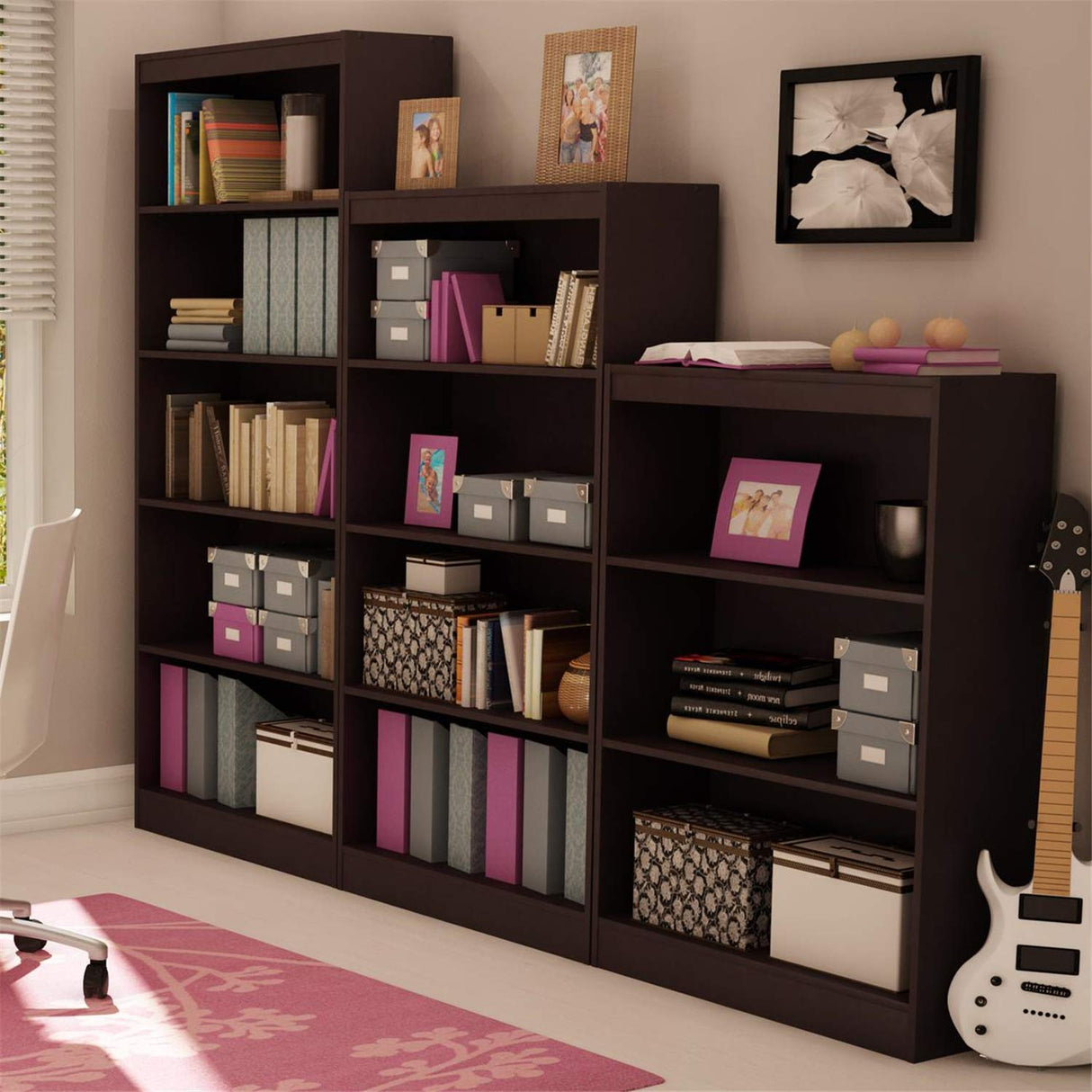 South Shore Axess 5-Shelf Bookcase - Black South Shore