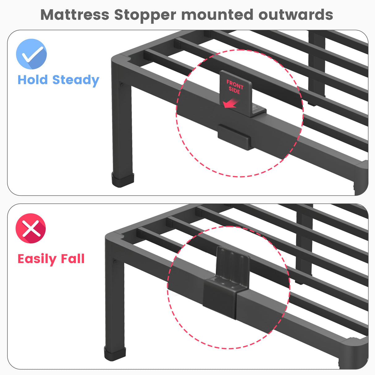 14 Inch California King Bed Frame, Metal Platform Bed Frame with Round Corner Legs, 3500 lbs Heavy Duty Steel Slats Support, No Box Spring Needed, Noise Free, Easy Assembly, Black Superay