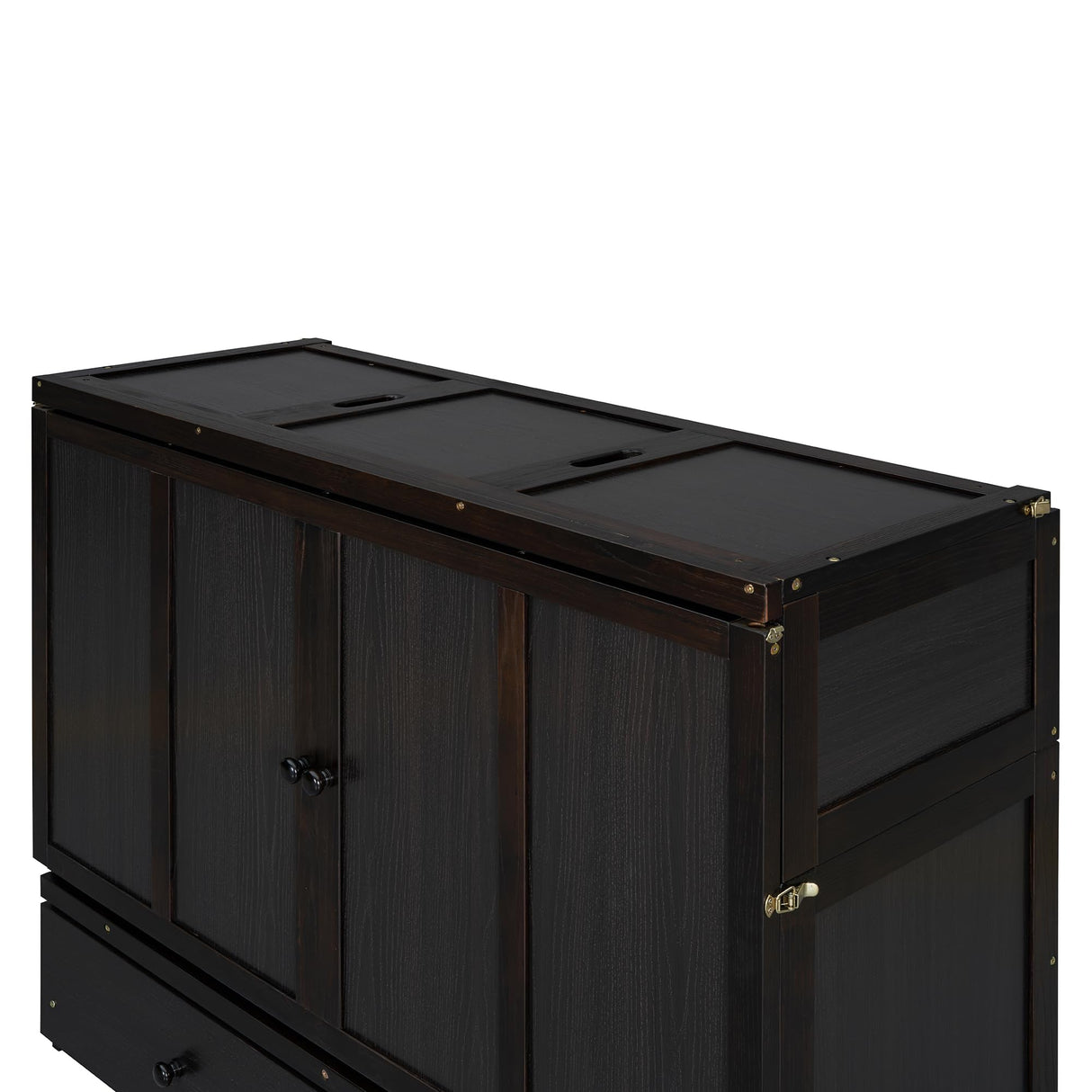 Merax Murphy Bed with USB Port and a Large Drawer, Converts to Cabinet, Sturdy Cabinet Bed for Bedroom, Full Size, Espresso Merax