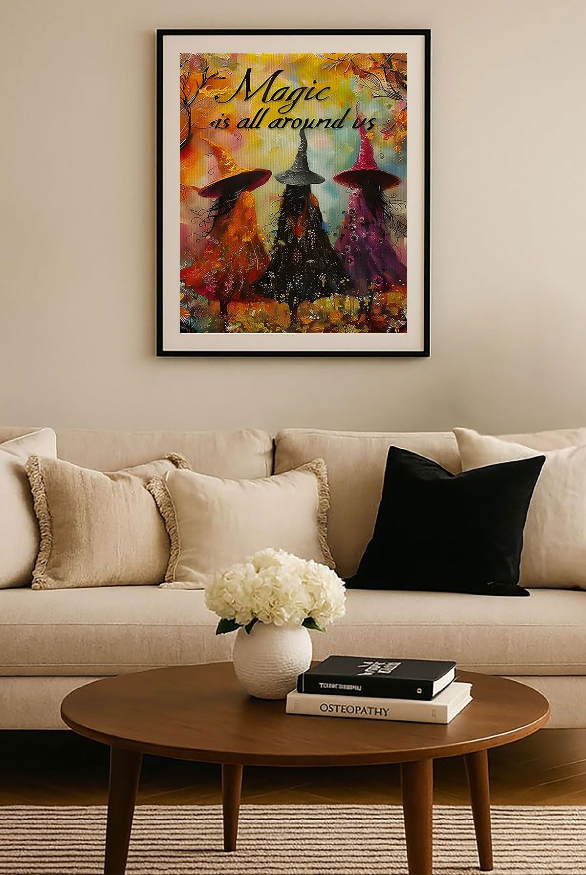 Scary Halloween Diamond Art Kits for Adults,5D Full Round Drill Magic Witch Diamond Painting Kits for Beginners Three Witches,DIY Gem Art and Crafts Paint by Diamonds Easy,Home Wall Decor 12X16 Inch SJDIYSTORE