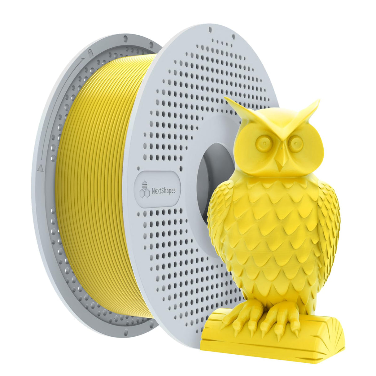 NextShapes Standard PLA 1.75mm with Reusable Spool Set, Detachable & Easy to Use, Neatly Wound & High Speed 3D Printing Filament for Most FDM 3D Printers (Yellow, 1000g) NextShapes