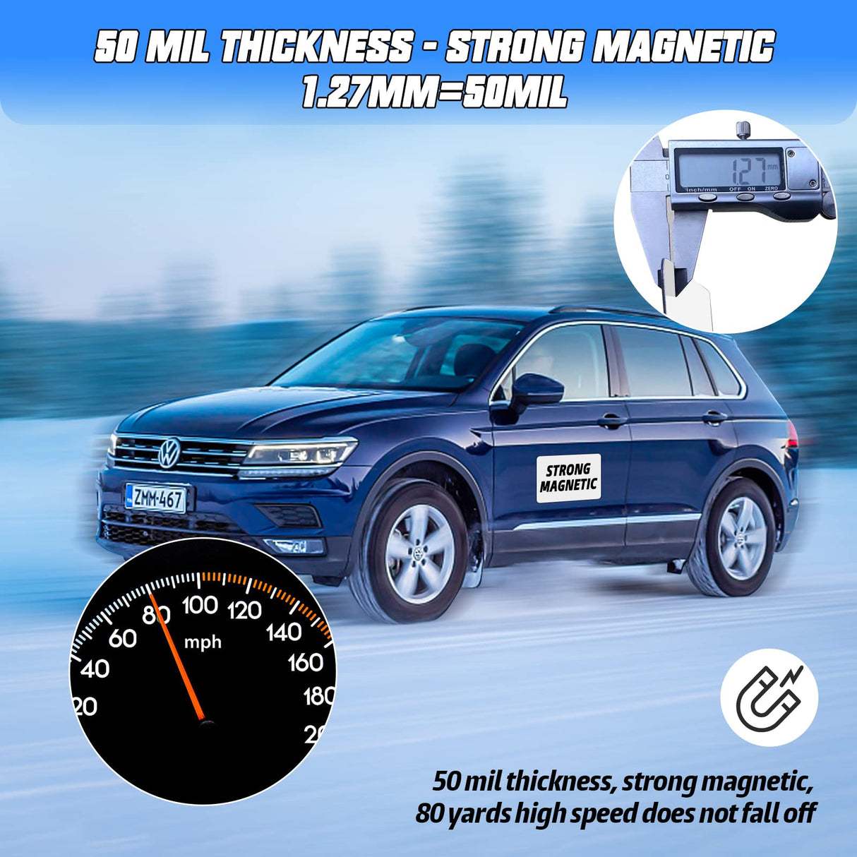 XYK 2 Pack 17” x12” Blank Magnets with 50 mils, Prevent Car Scratches & Dents, Rounded Corners Blank Car Magnet Set, Magnet for Car to Advertise Business and Cover Company Logo XYK