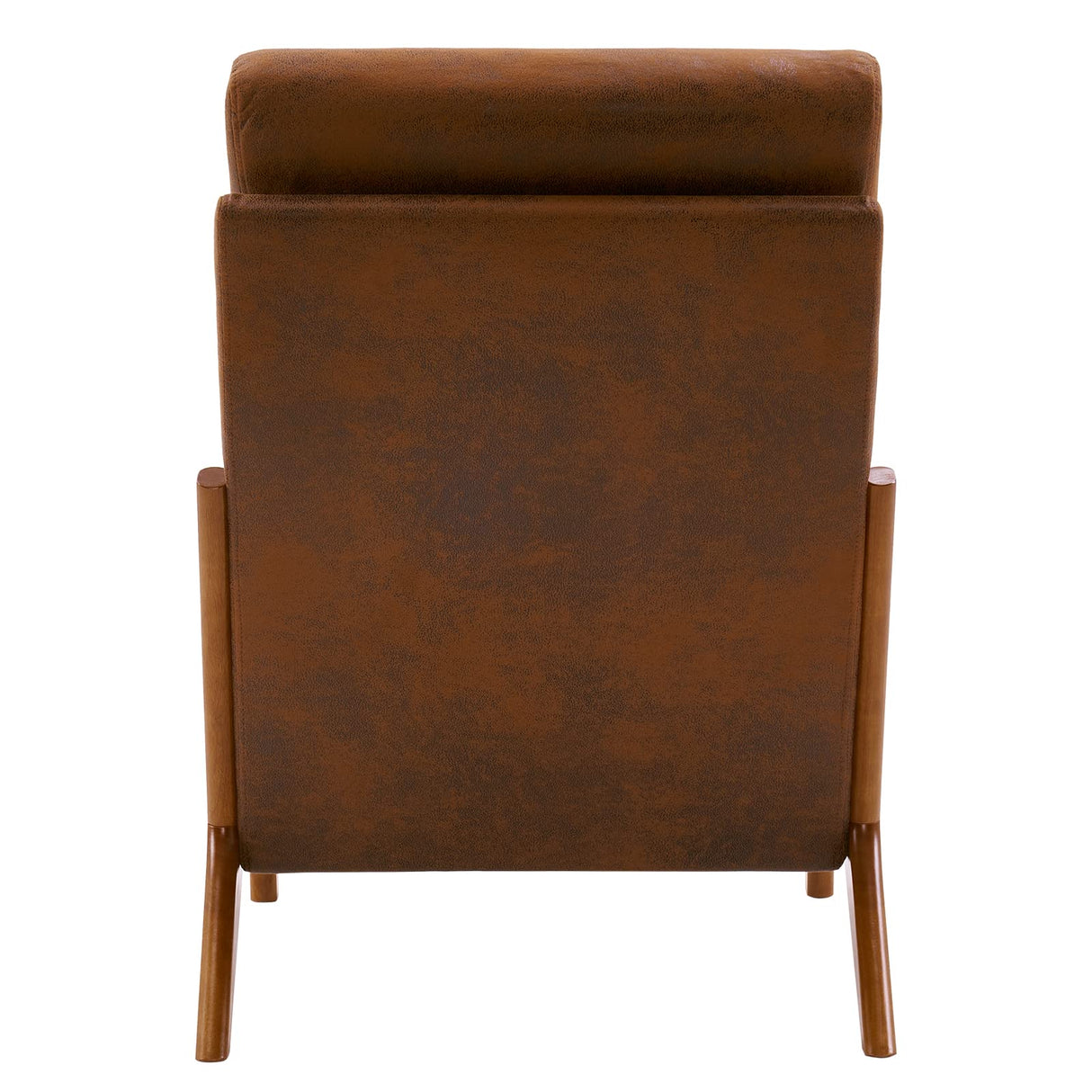 Bonnlo High Back Microfiber Rustic Mid Century Modern Accent Chair, Soild Wood Padding Lounge Armchairs Side Sitting Chairs for Living Room, Bedroom, Guest Room Bonnlo