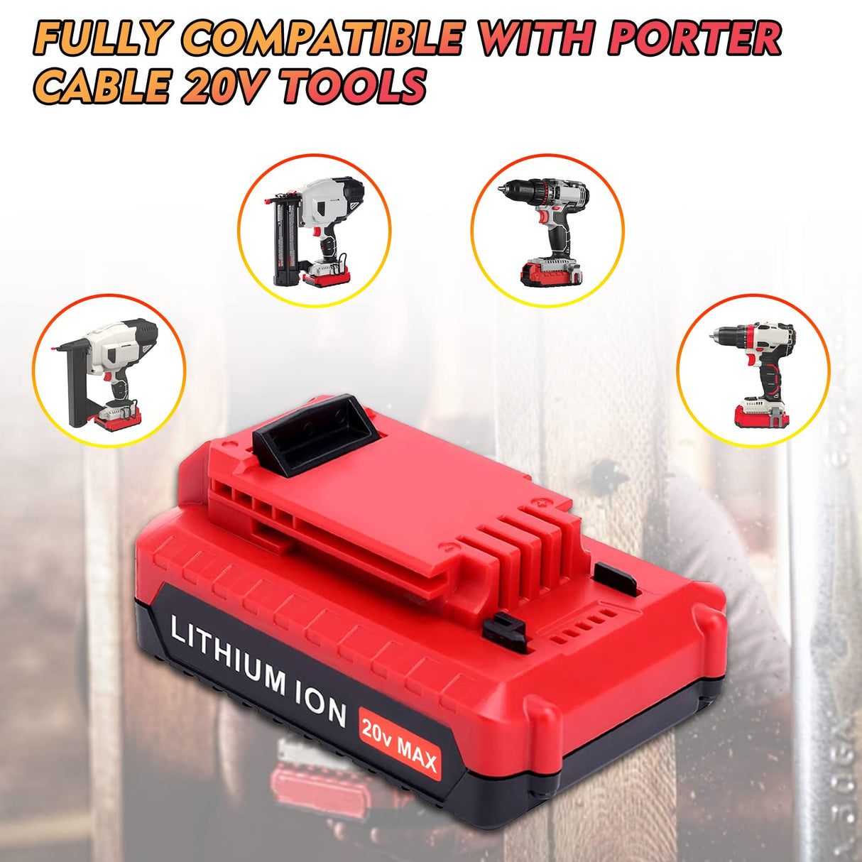 Fhybat 2 Packs 3.0Ah 20 Volt PCC680LP PCC682L Battery Compatible with Porter Cable 20V Battery Lithium PCC680L PCC681L PCC685L PCC685LP Fhybat
